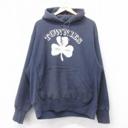 【20%OFF】XL★古着 リー Lee 長袖 スウェット パーカー メンズ 00年代 00s TOWNIES クローバー 紺 ネイビー 25sep17 中古 スエット トレーナー トップス