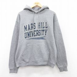 【20%OFF】L★古着 ラッセル 長袖 スウェット パーカー メンズ 00年代 00s MARS グレー 霜降り 25sep17 中古 スエット トレーナー トップス