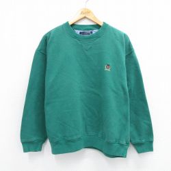 【50%OFF】トミーヒルフィガー 90s 長袖スウェット ワンポイントロゴ グリーン XL | 古着