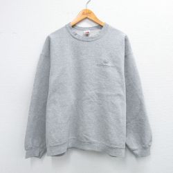 XL★古着 フルーツオブザルーム 長袖 スウェット メンズ 00年代 00s ELMIRA クルーネック グレー 霜降り 25sep18 中古 スエット トレーナー トップス