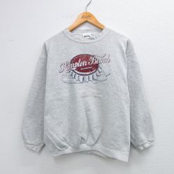 M★古着 TULTEX 長袖 スウェット メンズ 90年代 90s Hampton クルーネック 薄グレー 霜降り 25sep18 中古 スエット トレーナー トップス