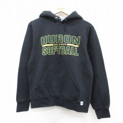 M★古着 ラッセル 長袖 スウェット パーカー メンズ 00年代 00s HURDN 黒 ブラック 25sep19 中古 スエット トレーナー トップス