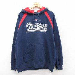 XL★古着 長袖 スウェット パーカー メンズ NFL ニューイングランドペイトリオッツ 紺他 ネイビー アメフト スーパーボウル 【spe】 25sep19 中古 スエット トレーナー トップス