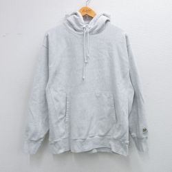 XL★古着 長袖 スウェット パーカー メンズ 無地 ノートルダム 薄グレー 霜降り 25sep24 中古 スエット トレーナー トップス