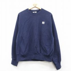XL★古着 リー Lee 長袖 スウェット メンズ 90年代 90s SOLVAY クルーネック USA製 紺 ネイビー 【spe】 25sep19 中古 スエット トレーナー トップス