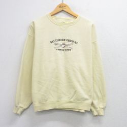 【50%OFF】90s 長袖スウェット MLBボルチモアオリオールズ刺繍 イエロー XL | 古着