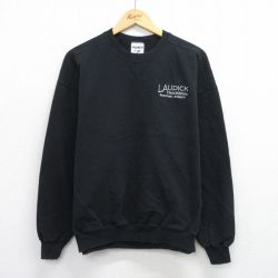 XL★古着 ジャージーズ 長袖 スウェット メンズ 00年代 00s LAUDICK クルーネック 黒 ブラック 25sep24 中古 スエット トレーナー トップス
