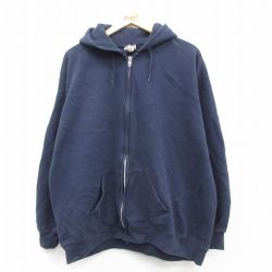 XL★古着 リー Lee 長袖 フルジップ スウェット パーカー メンズ 00年代 00s 無地 大きいサイズ 紺 ネイビー 25sep20 中古 スエット トレーナー トップス