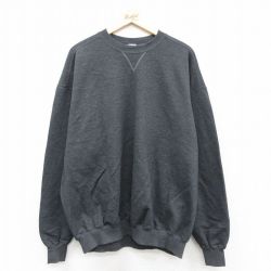 XL★古着 ジャージーズ 長袖 スウェット メンズ 00年代 00s 無大きいサイズ クルーネック 濃グレー 霜降り 25sep20 中古 スエット トレーナー トップス