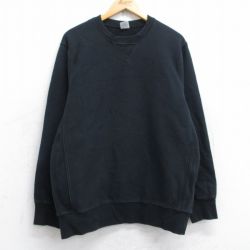 L★古着 ジェイクルー J.CREW 長袖 スウェット メンズ 無地 クルーネック 黒 ブラック 25sep22 中古 スエット トレーナー トップス