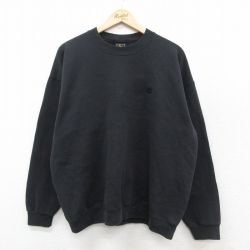 XL★古着 長袖 スウェット メンズ 90年代 90s USAオリンピック 大きいサイズ クルーネック USA製 黒 ブラック 25sep24 中古 スエット トレーナー トップス