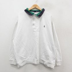 XL★古着 ノーティカ NAUTICA 長袖 ブランド ハーフジップ スウェット メンズ 90年代 90s ワンポイントロゴ 大きいサイズ コットン 白 ホワイト 【spe】 25sep24 中古 スエット トレーナー トップス