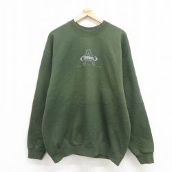 【50%OFF】ウィルソン 90s 長袖スウェット ビッグロゴ グリーン XL | 古着