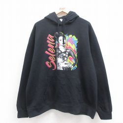 【20%OFF】XL★古着 長袖 ロック バンド スウェット パーカー メンズ セレーナ 大きいサイズ 黒 ブラック 25sep24 中古 スエット トレーナー トップス