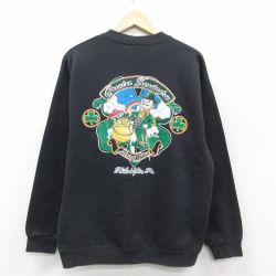 L★古着 リー Lee 長袖 スウェット メンズ 00年代 00s ケニントン クルーネック 黒 ブラック 25sep25 中古 スエット トレーナー トップス