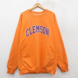 STEEVE&BARRYS 長袖スウェット CLEMSON オレンジ XL | 古着