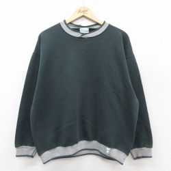 L★古着 ディスカス 長袖 スウェット メンズ 90年代 90s 無地 クルーネック USA製 緑他 グリーン 25sep25 中古 スエット トレーナー トップス