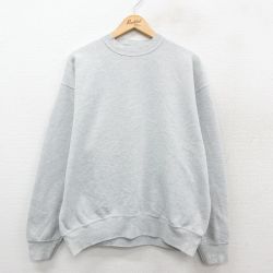 XL★古着 BVD 長袖 スウェット メンズ 90年代 90s 無地 クルーネック USA製 薄グレー 霜降り 25sep25 中古 スエット トレーナー トップス