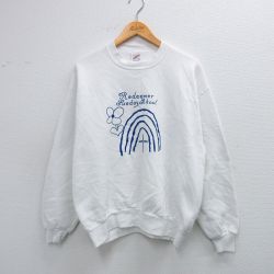L★古着 ジャージーズ 長袖 スウェット メンズ 90年代 90s Redeemer クルーネック USA製 白 ホワイト 25sep25 中古 スエット トレーナー トップス