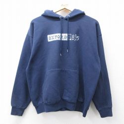 L★古着 ヘインズ Hanes 長袖 スウェット パーカー メンズ 00年代 00s OXFORD 紺 ネイビー 25sep26 中古 スエット トレーナー トップス