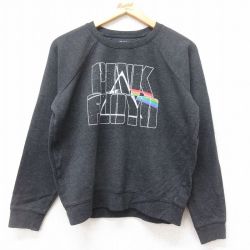 M★古着 長袖 ロック バンド スウェット メンズ ピンクフロイド ラグラン クルーネック 黒 ブラック 25sep27 中古 スエット トレーナー トップス