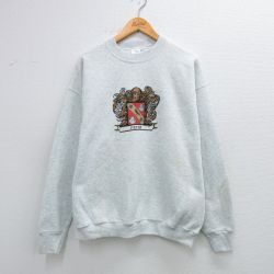 XL★古着 フルーツオブザルーム 長袖 スウェット メンズ 00年代 00s PETER クルーネック 薄グレー 霜降り 26jan19
