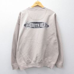 XL★古着 オニータ 長袖 スウェット メンズ 90年代 90s REHOBOTH BEACH 大きいサイズ クルーネック USA製 ベージュ 26jan21