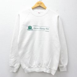 M★古着 ジャージーズ 長袖 スウェット メンズ 80年代 80s Seaview ラグラン クルーネック USA製 白 26jan27