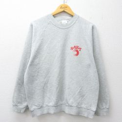 L★古着 スクリーンスターズ 長袖 スウェット メンズ 00年代 00s SEAT ラグラン クルーネック グレー 霜降り 26jan27