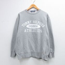 【20%OFF】トミーヒルフィガー 長袖スウェット ビッグロゴ グレー L | 古着