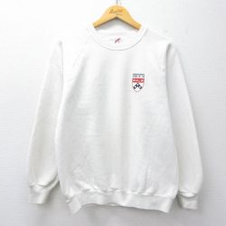M★古着 ジャージーズ 長袖 スウェット メンズ 80年代 80s ペンシルベニア ラグラン クルーネック USA製 白 26mar19