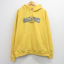XL★古着 チャンピオン champion 長袖 スウェット パーカー メンズ 00年代 00s GRAND VIEW 大きいサイズ 黄 26mar19