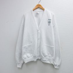 XL★古着 ジャージーズ 長袖 スウェット カーディガン メンズ 00年代 00s Pattie 大きいサイズ 白 26mar23