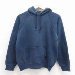 M★古着 長袖 スウェット パーカー メンズ 80年代 80s ラグラン 紺 26mar23