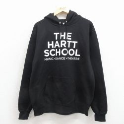 L★古着 チャンピオン Champion 長袖 スウェット パーカー メンズ HARTT 黒 26mar23