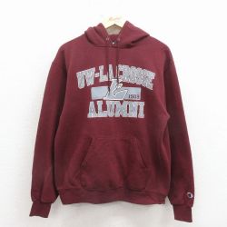 M★古着 チャンピオン champion 長袖 スウェット パーカー メンズ ラクロス エンジ 26mar24