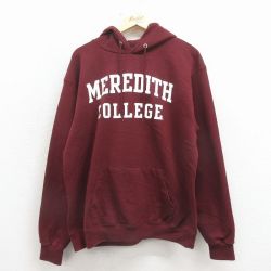 L★古着 チャンピオン champion 長袖 スウェット パーカー メンズ カレッジ エンジ 26mar24
