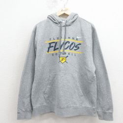 XL★古着 ナイキ NIKE 長袖 スウェット パーカー メンズ ソフトボール グレー 霜降り 26mar24
