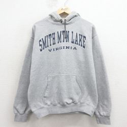 L★古着 長袖 スウェット パーカー メンズ バージニア グレー 霜降り 26mar24