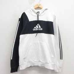 長袖スウェットパーカー ワンポイントロゴ ホワイト XL | 古着