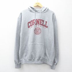 XL★古着 チャンピオン champion 長袖 スウェット パーカー メンズ コーネル カレッジ グレー 霜降り 26mar25
