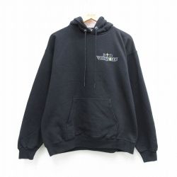 L★古着 ヘインズ 長袖 スウェット パーカー メンズ 00年代 00s WOOD WORLD 黒 26mar26