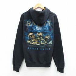 M★古着 ジャージーズ 長袖 スウェット パーカー メンズ HAUNT 黒 26mar26