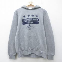 ラッセル 00s 長袖スウェットパーカー NAPERVILLE グレー M | 古着