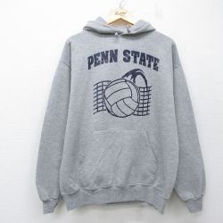 L★古着 ジャージーズ 長袖 スウェット パーカー メンズ 00年代 00s PENN バレーボール グレー 霜降り 26mar26