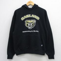 L★古着 ラッセル 長袖 スウェット パーカー メンズ 00年代 00s OAKLAND 黒 26mar26