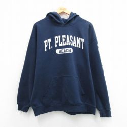 L★古着 長袖 スウェット パーカー メンズ PT. PLEASANT 紺 26mar26