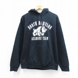 M★古着 長袖 スウェット パーカー メンズ 00年代 00s NORTH BABYLON 黒 26mar26
