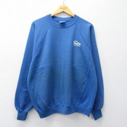 XL★古着 ヘインズ 長袖 スウェット メンズ 90年代 90s TRICO ラグラン クルーネック USA製 青 26mar27