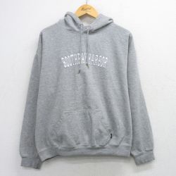 XL★古着 長袖 スウェット パーカー メンズ BOOTHBAY グレー 霜降り 26mar28